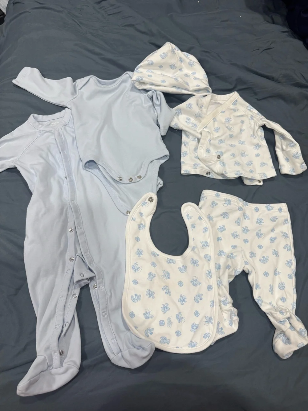 baby boy Ralph Lauren bundle sizes are small on this set